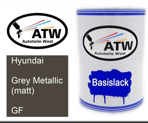 Hyundai, Grey Metallic (matt), GF: 500ml Lackdose, von ATW Autoteile West.